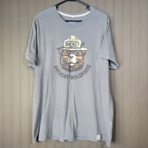 Smokey The Bear Retro Short Sleeve T-Shirt "Prevent Wildfires" Gray Men's XL